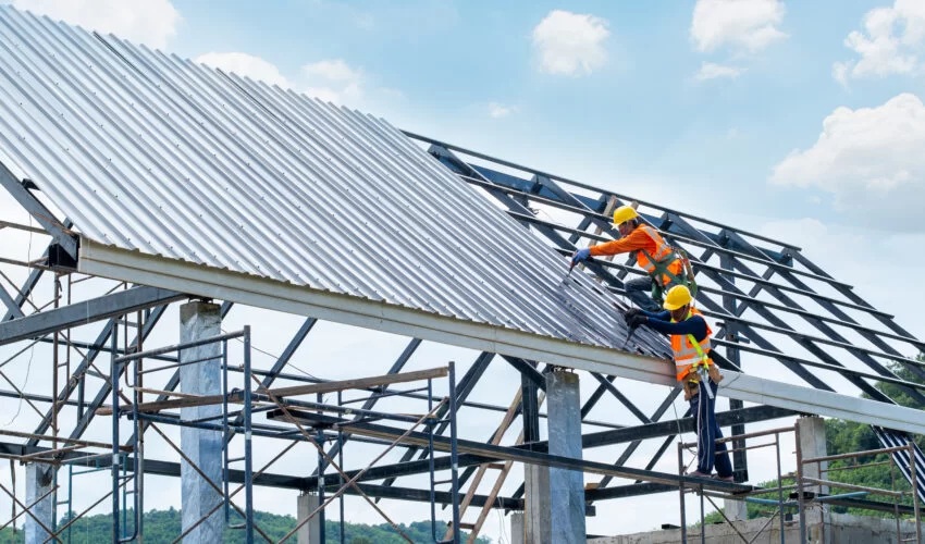 Roofing construction work